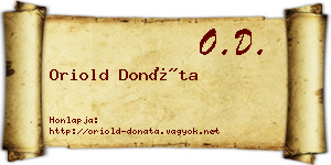 Oriold Donáta névjegykártya